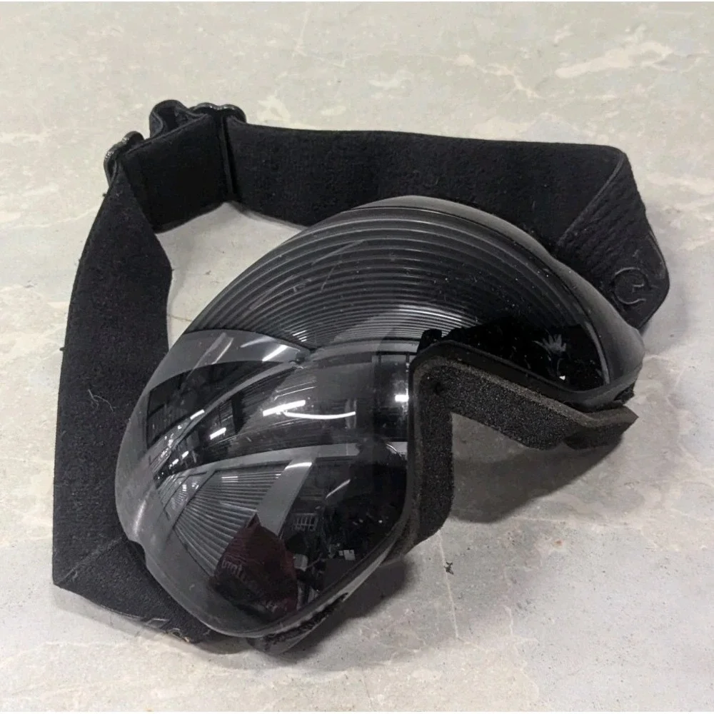 Y2K Snowboard Ski Goggles Black Smoke Lens Quiksilver AS IS Parts Repair